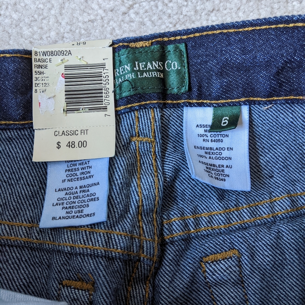Lauren Jeans Co dark blue jeans NWT size 6 - Picture 6 of 7